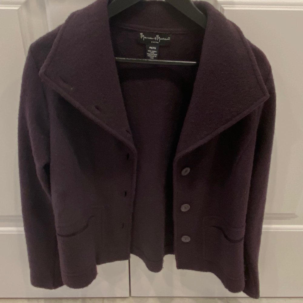Deep Purple Wool Jacket Blazer - Size PM